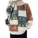Pure Cross-Border Hot-Selling European Plus Size Patchwork Cable Knit Sweater Men's Turtleneck Christmas Halloween Trend_viptrois.com