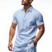 Men's Premium Linen-Blend Polo Shirt – Breathable Short-Sleeve Casual Top With Reinforced Collar – Slim Fit Summer Essential For Work & Travel_viptrois.com
