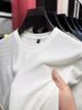 Short-sleeved T-shirt For Men, Summer Ice Silk Coolness, Elastic, Quick-drying, Dark Pattern Jacquard T-shirt, Round Neck T-shirt_viptrois.com