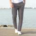 Men's Summer Casual Pants Lightweight Breathable Straight Leg Drawstring Waist Solid Color For Daily Wear_viptrois.com