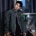 Men's Clothing Retro Washed Yellow Mud Dyed Blue Stand Collar Denim Jacket Handsome Loose Coat Top Trendy Street_viptrois.com