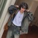 Men's Clothing Autumn Retro Distressed Denim Suit Men's Loose Hooded Jacket Korean Style Trendy Straight Jeans_viptrois.com