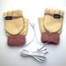 Heating Gloves USB electric heating gloves half finger flip electric heating gloves indoor and outdoor 2 use warm gloves_viptrois.com