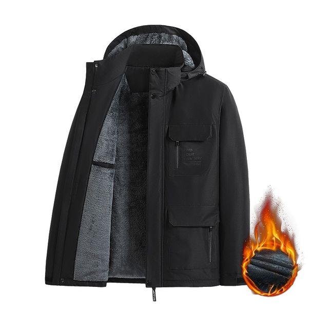 Winter New Cotton-padded Thickened Casual Cotton-padded Men's Medium-length Jacket Windproof And Waterproof Large-size Jacket_viptrois.com