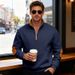 Men's Fleece-Lined Patchwork Zipper Hoodie - Stand Collar, Loose Fit, Winter Casual Pullover (Navy, Black, Army Green, Light Gray, Dark Gray, Camel)_viptrois.com