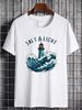 Lighthouse At Sea Salt Light Cotton T Shirt Vintage Christian Trendy Style Homme Fashion Stylish Stretched Designer Clothes Soft Casual Versatile_viptrois.com