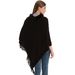 Unisex Spring and autumn sequins solid color pullover collar cape knit cape_viptrois.com