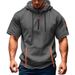 Men's Clothing New Products Zipper Men's Sweatshirt Hoodie Short Sleeve Pullover Zipper Pocket_viptrois.com