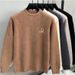 Men’s Fleece-Lined Mock Neck Sweater – Winter Thermal Knit Pullover, Chenille Thickened Long Sleeve Base Layer, Warm & Stylish_viptrois.com