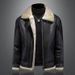 Men's Winter Biker Jacket - Faux Leather & Fleece Lined Windproof Coat With Zipper Closure (Black, Sizes M-5XL)_viptrois.com
