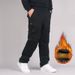 Men's Fleece-Lined Cargo Pants – Multi-Pocket Workwear For Outdoor & Casual, Relaxed Fit With Reinforced Stitching_viptrois.com