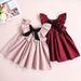 2024 summer girls' Korean version simple and trendy lotus leaf edge tied butterfly bow dress_viptrois.com