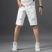 Men's Clothing White Ripped Denim Shorts Men's Straight Pants Trendy Brand Ins Shorts Slim Breeches_viptrois.com