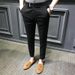 Spring And Autumn Season Suit Pants For Men In South Korea, Slim Fit Men's Suit Pants With Small Feet, 9-inch Casual Pants, Trendy 9-inch Pants_viptrois.com