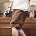 New Men's Outdoor Workwear Shorts Summer Trendy Loose Fit Solid Color Casual Plus Size Side Zipper Five Point Pants_viptrois.com