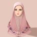 Women's Hijab heavy industry embroidery lace pullover headscarf Malay ladies scarf double layer chiffon beaded hat_viptrois.com