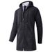 Men's Hooded Fleece-Lined Long Coat Sweater - Slim Fit Knit Cardigan For Autumn & Winter (Dark Gray, Light Gray, Blue, Black)_viptrois.com