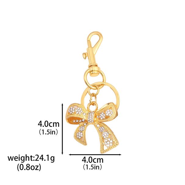 Diamond Colored Zircon Bow Pendant Bag Keychain Pendant Bow Pendant_viptrois.com