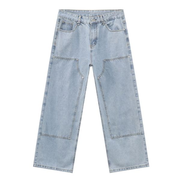 Men's Clothing Denim Spring New Lumberjack Pants Loose Jeans Men's Trendy Brand All Match Straight Wide Leg Pants_viptrois.com