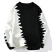 Men's Fashion Knit Sweater - Soft & Warm Winter Pullover With Embroidered Badge, Loose Fit Crewneck Long Sleeve (Black/Red/Green/Sky Blue)_viptrois.com