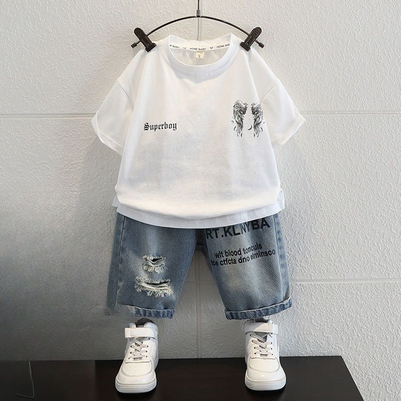 Mother & Kids Boys Summer Suits 24 New Trendy Cool Boy Baby Short Sleeved Clothes Children's Handsome Sports Casual Two Piece Suit_viptrois.com