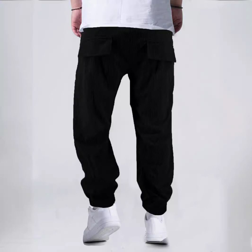 Men's Clothing Men's Casual Corduroy Multi Pocket Cargo Pants Casual Trousers Hip Hop Style Trendy For Formal & Casual_viptrois.com