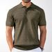 2026 New Style Men's European Style Spring/Summer Short-Sleeved Knitted Shirt - Muscular Hard-Hero Casual Hooded Polo Shirt_viptrois.com