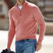 Men's Thickened Knit Sweater – Semi-Turtle Neck Winter Pullover With Machine-Washable Wool Blend (S-XXXL, Wrinkle-Resistant, Slim Fit,Ribbed Hem)_viptrois.com