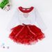 Children's Christmas Santa Lace Princess dress Long sleeve bow children's dress_viptrois.com