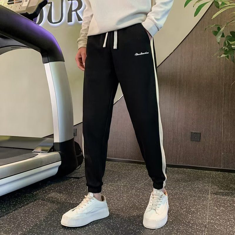 Spring And Autumn Trendy Brand Men's Summer Nine-Point Pants 2023 New Men's Pants Handsome Thin Sports Casual Pants_viptrois.com