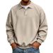 Men's Clothing Simple Knitted Lapel Button Men's Casual Knit Sweater – Button-Up Collar & Relaxed Fit (Solid Colors, Poly-Cotton Blend)_viptrois.com