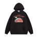 Strawberry Print Hooded Sweatshirt American Style Trendy Brand Men's Loose Casual Pullover Long Sleeve Autumn Winter_viptrois.com