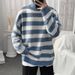 Loom Turtleneck For Men Win Student Striped Hong Kong Loose Knitwear Ins Harajuku Style Korean Version Unique Knitted_viptrois.com