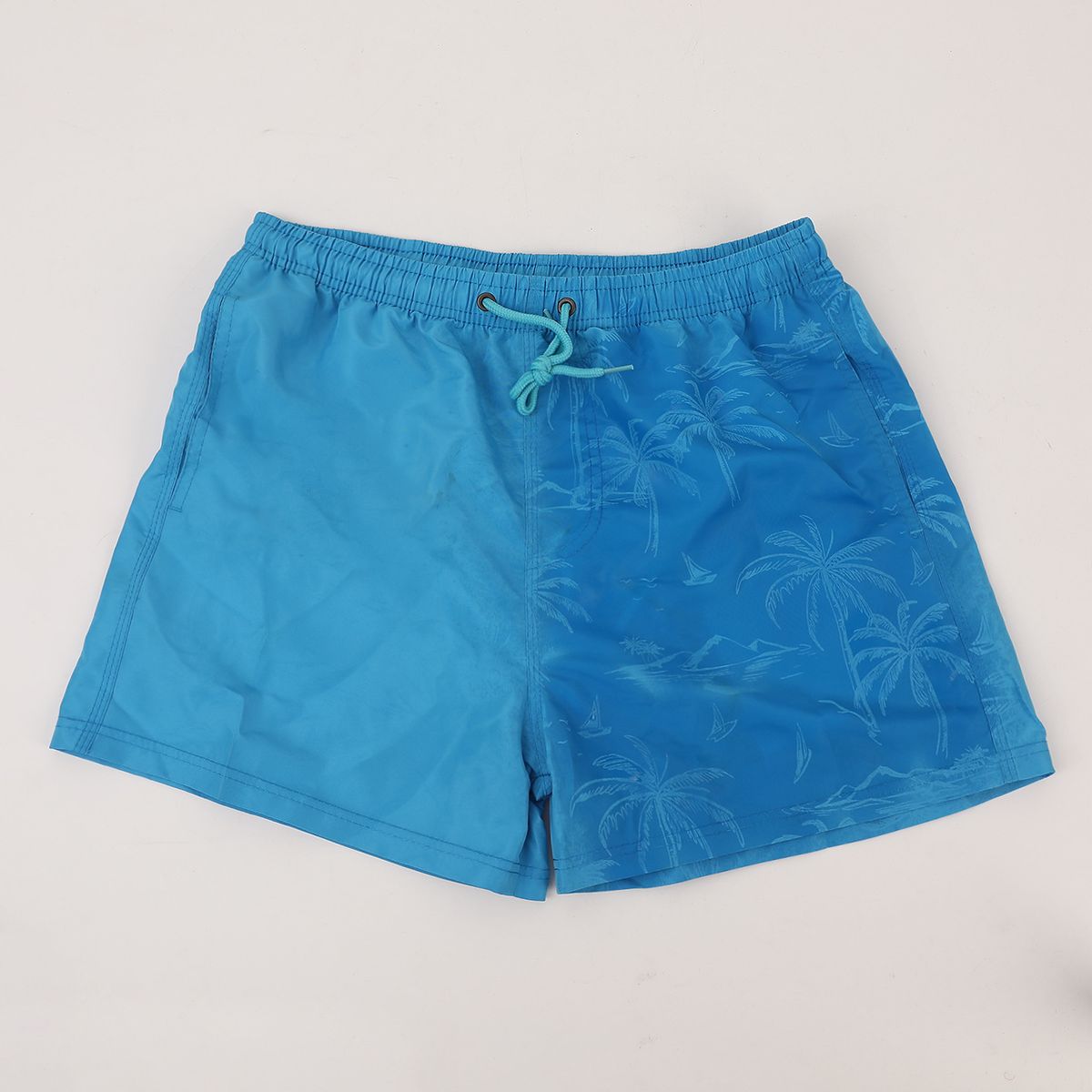 Men's Quick Drying Three Quarter Length Beach Shorts Color Changing Casual Sports Style mid Waist Drawstring Polyester_viptrois.com