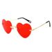 Gradient Heart Sunglasses – Peach Love Glasses With Metal Trim & Ocean Blue Lenses (Frameless Trendy Style)_viptrois.com