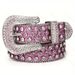 Women's Belts buckle new rhinestone belt for women, cross-border fashion edge bead decorative belt, punk jeans European and American belt_viptrois.com