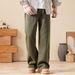Cross-border One-piece Delivery Jeans Men's Pure Cotton Casual Straight-leg Micro-pull Pants Men's Versatile Solid-color Stacked Wide-leg Pants Men_viptrois.com