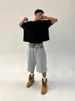Men's Clothing High Street Fashion Brand Double Waist Cropped Shorts Men Loose Fashion Trendy Men Casual Shorts_viptrois.com