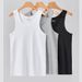 Men's Clothing Men's Heavyweight Cotton Coarse Ribbed Sleeveless Tank Top Solid Color Sports Vest Slim Fit For Formal & Casual_viptrois.com