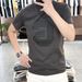 Summer New Cotton Men's Fashion European Version Breathable Knitted T-shirt Youth Summer High-end Short Sleeved Top_viptrois.com