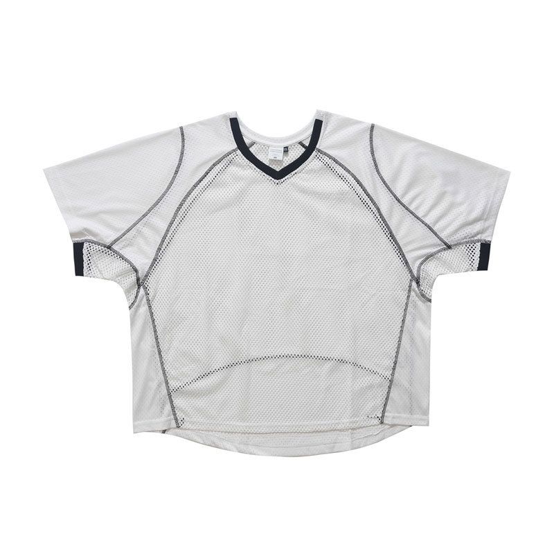 Spliced Mesh Short-sleeve Quick-dry Men's Loose Blank Rugby V-neck T-shirts_viptrois.com