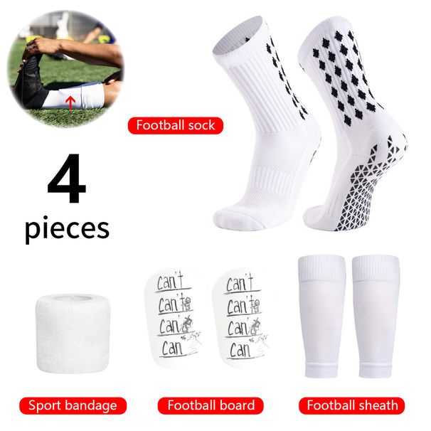 Shin Guard Football Sports Set With Glue On Football Socks, Long Socks, Shin Guards And Straps_viptrois.com