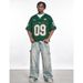 Men's Clothing Digital Baseball Uniform Short Sleeved Hollow Ice Silk Summer Five Point Sleeve Casual Trendy T Shirt_viptrois.com