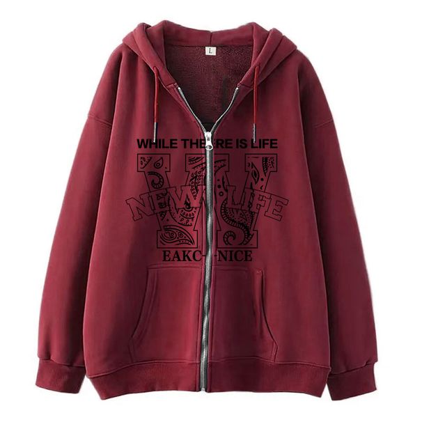 Men's Clothing Fashionable And Simple Design Black W Hollow Letter Print Zipper Sweater Casual Loose Sweater Cardigan Jacket_viptrois.com