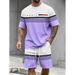Men's Summer Letter Print Sportswear Set Casual Short Sleeve T-Shirt And Shorts Two-Piece Outfit Breathable Polyester Fabric_viptrois.com