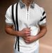 Men's Spring New Men's Casual 3D Printing Lapel Short Sleeved Zipper Polo Men T Shirt Tops_viptrois.com