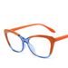 Women's Glasses New TR Anti Blue Light Glasses Personality Hip Hop Contrast Glasses Frame Fashionable And Simple Cat Eye Flat Glasses_viptrois.com