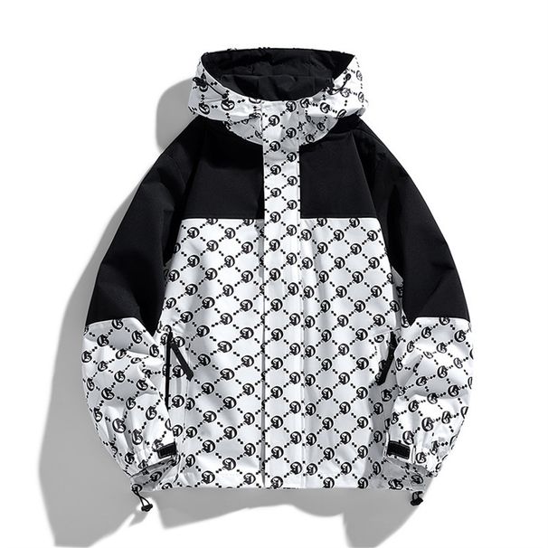 2026 High Quality Fashion Outerwear Men's 100% Polyester Splicing Long Sleeve Casual Loose Breathable Windproof Waterproof Zipper Hooded Jacket M-4XL_viptrois.com