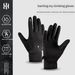 Men's Gloves Autumn And Winter Outdoor Cycling Gloves Mountaineering Hiking Sports Running Non Slip Touch Screen Gloves Thin Velvet High Elastic_viptrois.com
