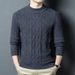 Autumn Winter New Thickened Long Sleeve Men's Half Tuleneck Knitted Fashion Jacquard Casual Versatile Sweater Base_viptrois.com